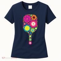 Pickleball Sports Racquet Racket Paddle Flowers Women's T-Shirt thumb 0