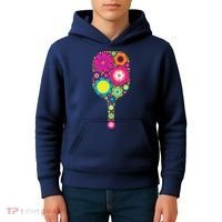Pickleball Sports Racquet Racket Paddle Flowers Kids Hoodie thumb 4