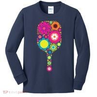 Pickleball Sports Racquet Racket Paddle Flowers Kids Long Sleeve Shirt thumb 0