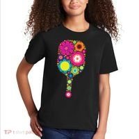 Pickleball Sports Racquet Racket Paddle Flowers Kids T-Shirt thumb 2