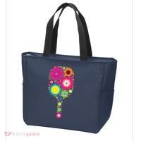 Pickleball Sports Racquet Racket Paddle Flowers Tote Bag thumb 3