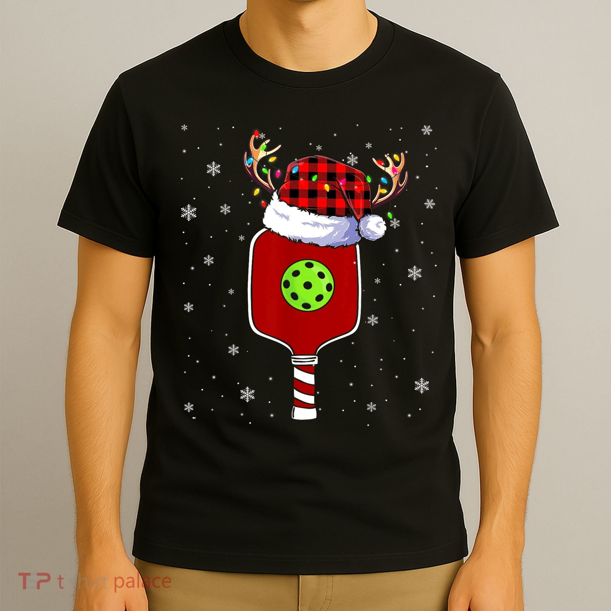 Pickleball Santa Sports Christmas Pickleball Player Gift T-Shirt