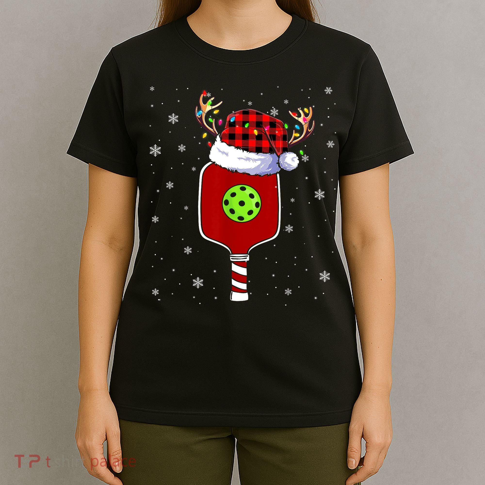 Pickleball Santa Sports Christmas Pickleball Player Gift T-Shirt