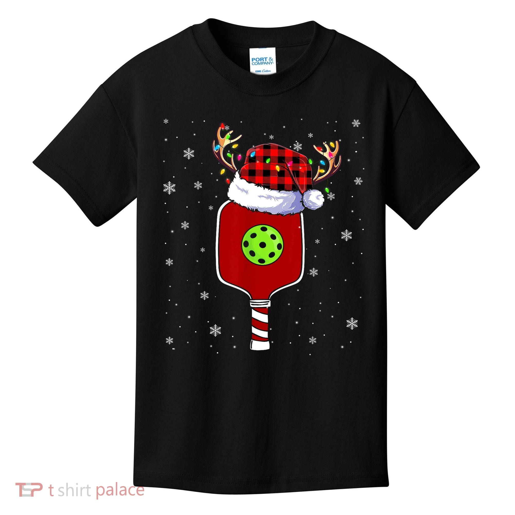 Pickleball Santa Sports Christmas Pickleball Player Gift Kids T-Shirt