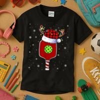 Pickleball Santa Sports Christmas Pickleball Player Gift Kids T-Shirt thumb 3