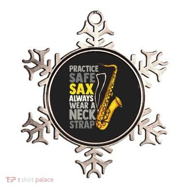 Practice Safe Sax Funny Saxophone Player Jazz Musician Gift Ornament