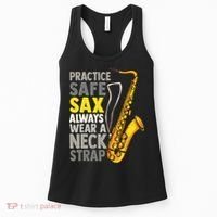 Practice Safe Sax Funny Saxophone Player Jazz Musician Gift Women's Tank Top thumb 0