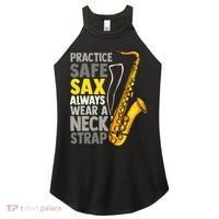Practice Safe Sax Funny Saxophone Player Jazz Musician Gift Women's Perfect Tri Rocker Tank thumb 0