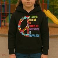 Peace Staying Silent In Times Of Injustice Is Privilege Kids Hoodie thumb 3