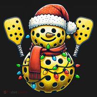 Pickleball Snowman Santa Hat Lights Christmas Pickleball Women's Hoodie thumb 2