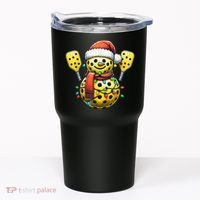 Pickleball Snowman Santa Hat Lights Christmas Pickleball Tumbler thumb 0