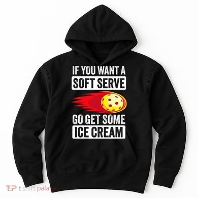 Pickleball Soft Serve Ice Cream Funny Pickleball Hoodie