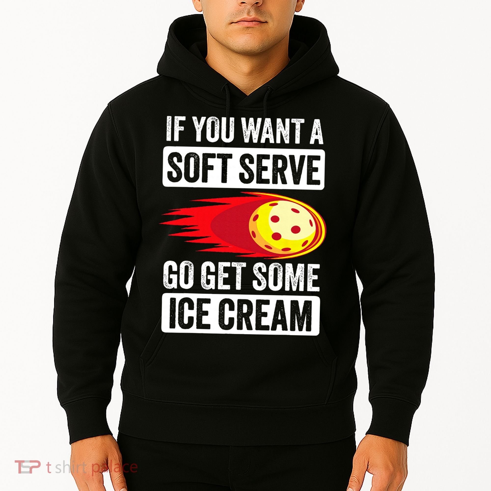 Pickleball Soft Serve Ice Cream Funny Pickleball Hoodie
