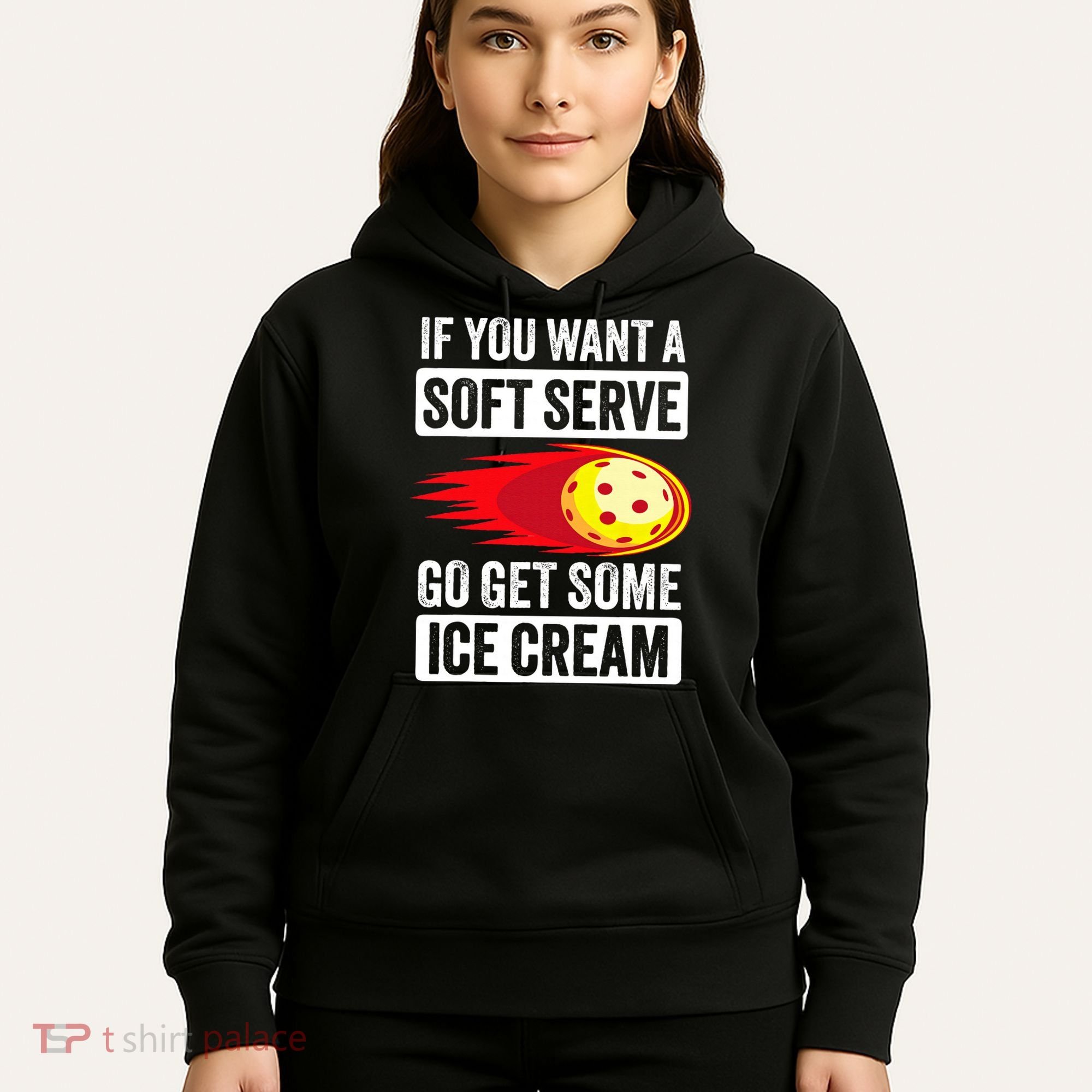Pickleball Soft Serve Ice Cream Funny Pickleball Hoodie