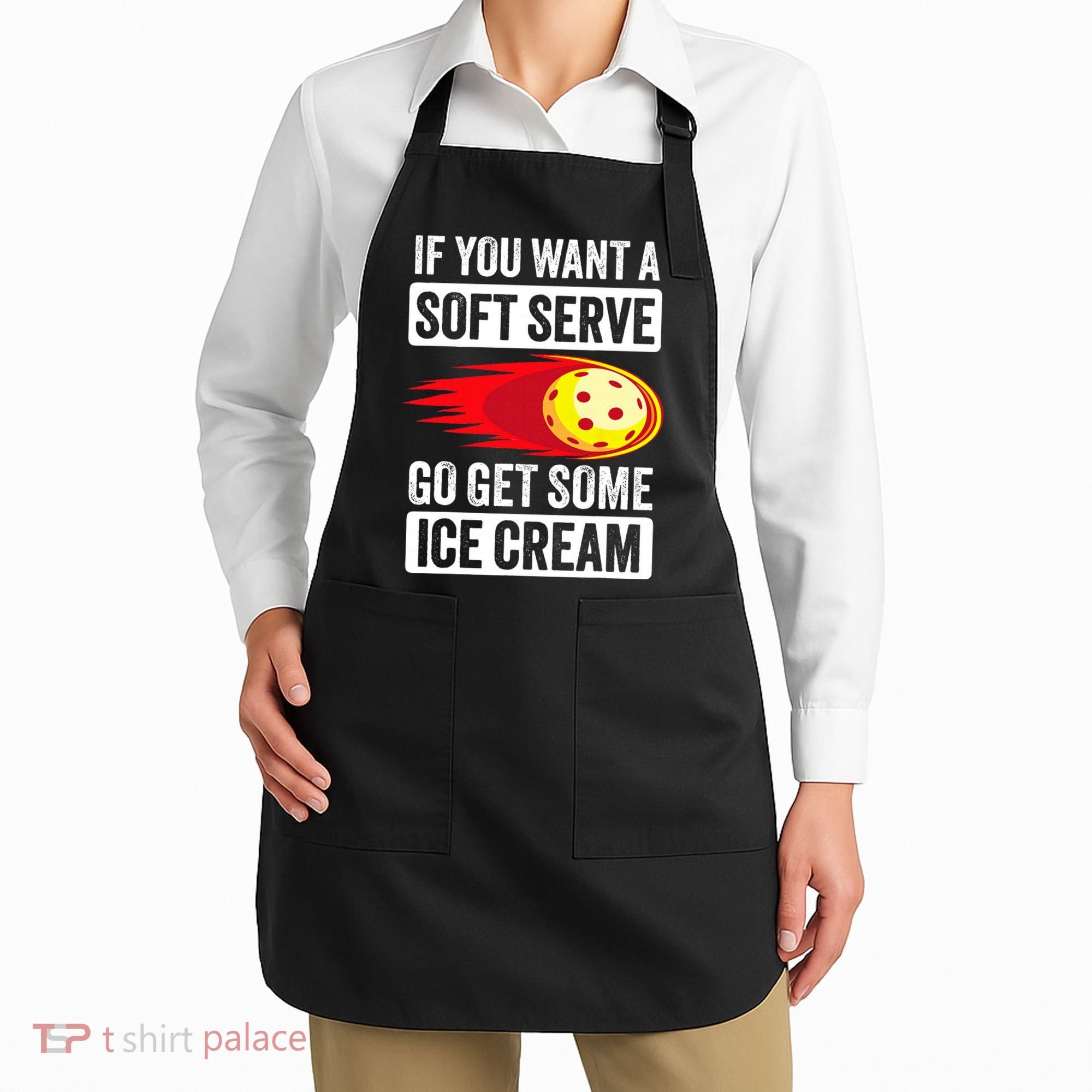 Pickleball Soft Serve Ice Cream Funny Pickleball Apron