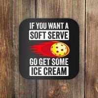 Pickleball Soft Serve Ice Cream Funny Pickleball Coaster thumb 0