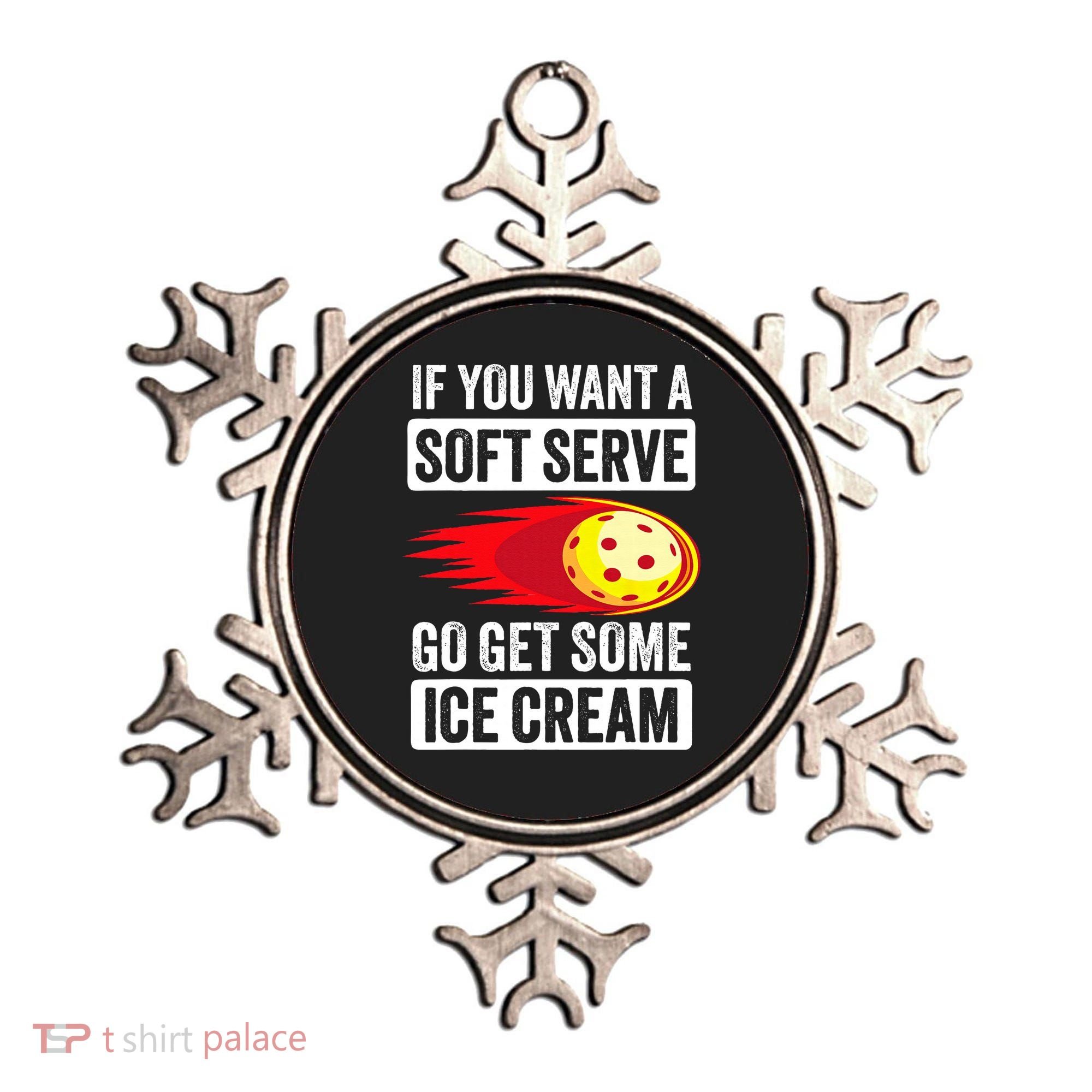 Pickleball Soft Serve Ice Cream Funny Pickleball Ornament