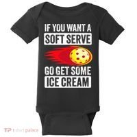 Pickleball Soft Serve Ice Cream Funny Pickleball Baby Bodysuit thumb 0