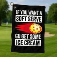 Pickleball Soft Serve Ice Cream Funny Pickleball Golf Towel thumb 1