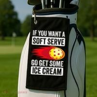 Pickleball Soft Serve Ice Cream Funny Pickleball Golf Towel thumb 2