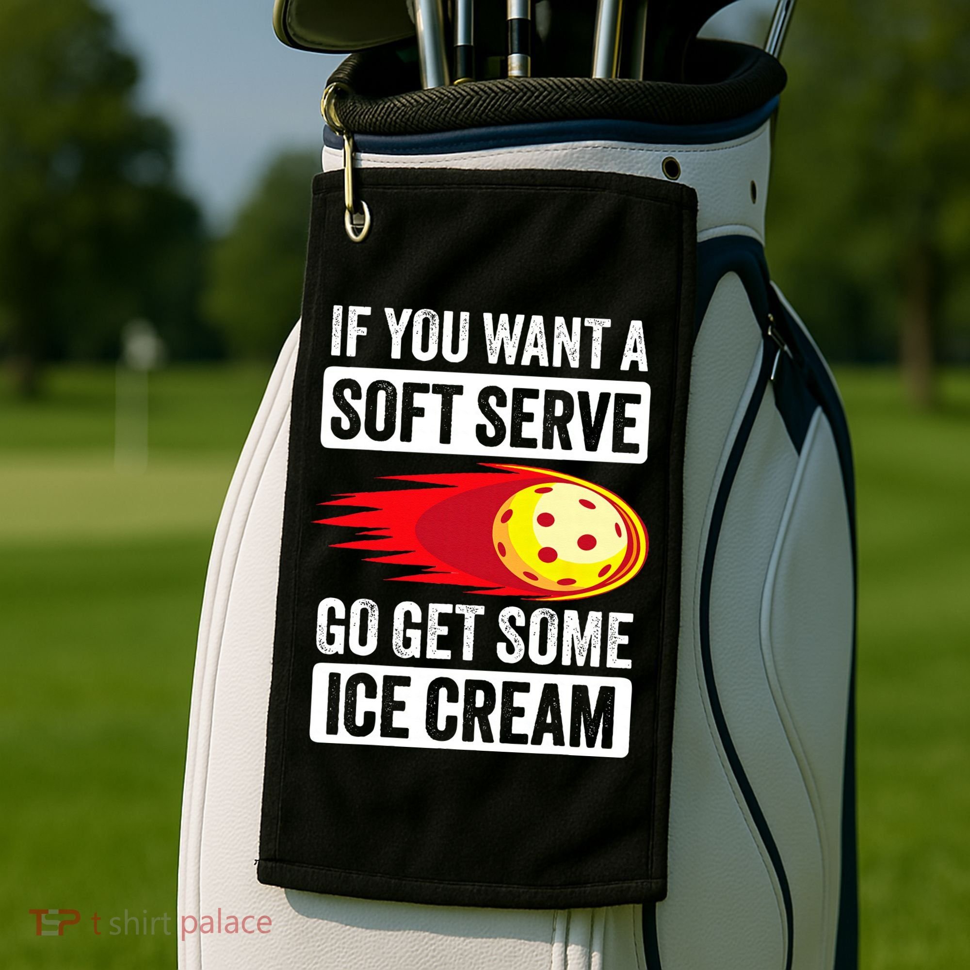 Pickleball Soft Serve Ice Cream Funny Pickleball Golf Towel