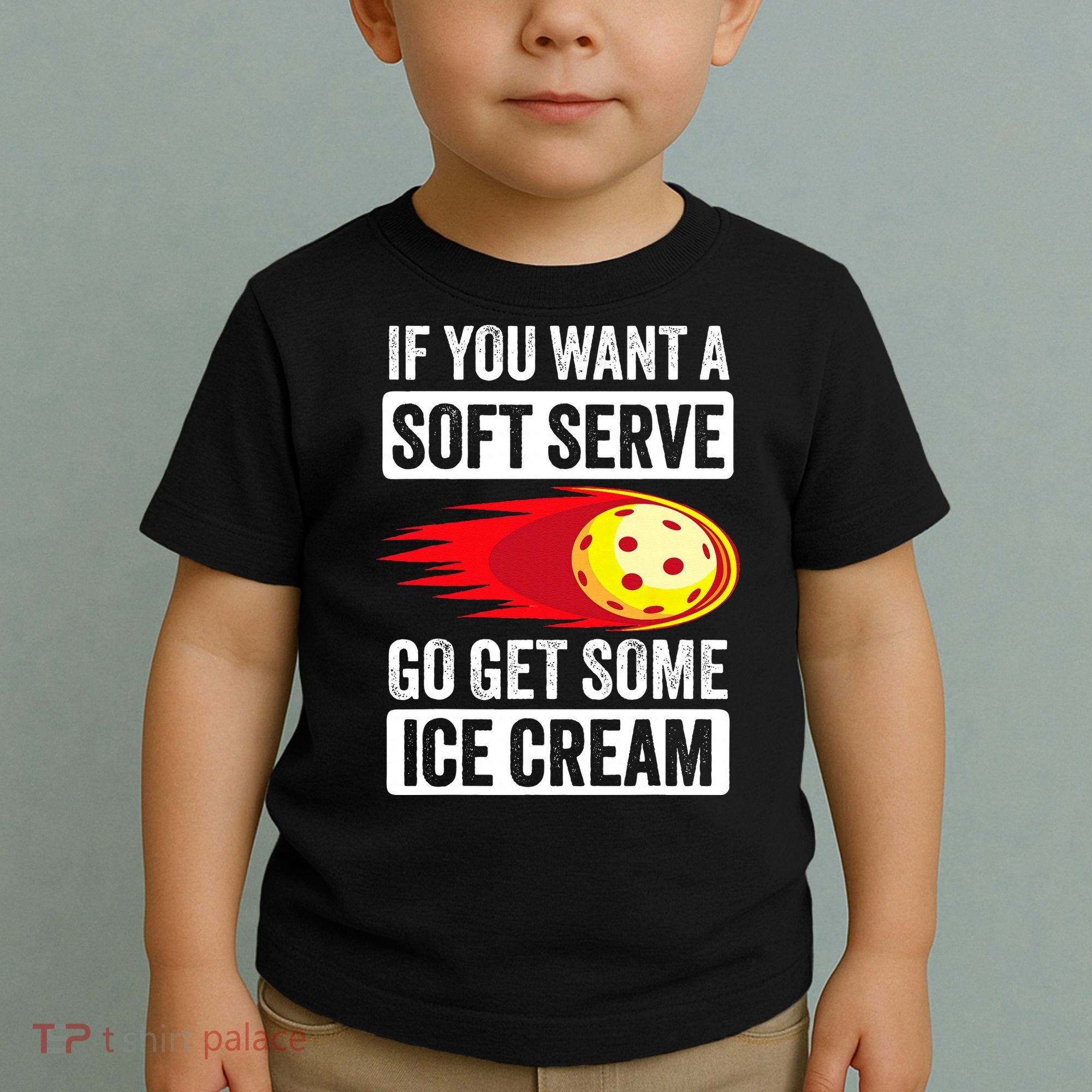 Pickleball Soft Serve Ice Cream Funny Pickleball Toddler T-Shirt