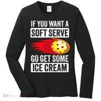 Pickleball Soft Serve Ice Cream Funny Pickleball Women's Long Sleeve Shirt thumb 0