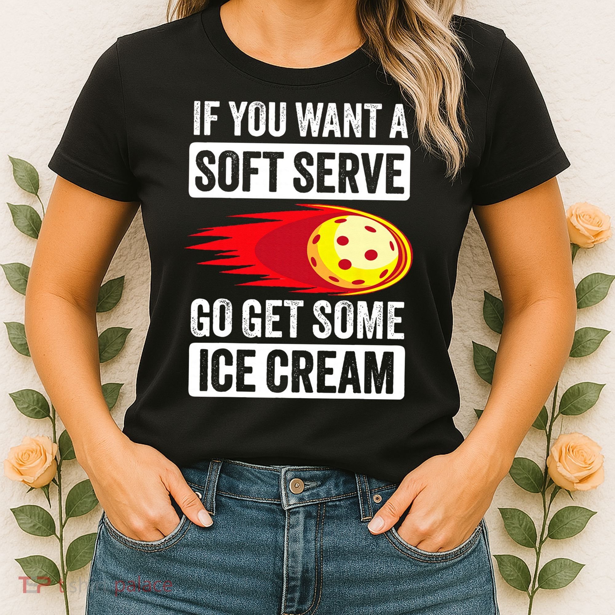 Pickleball Soft Serve Ice Cream Funny Pickleball Women's T-Shirt