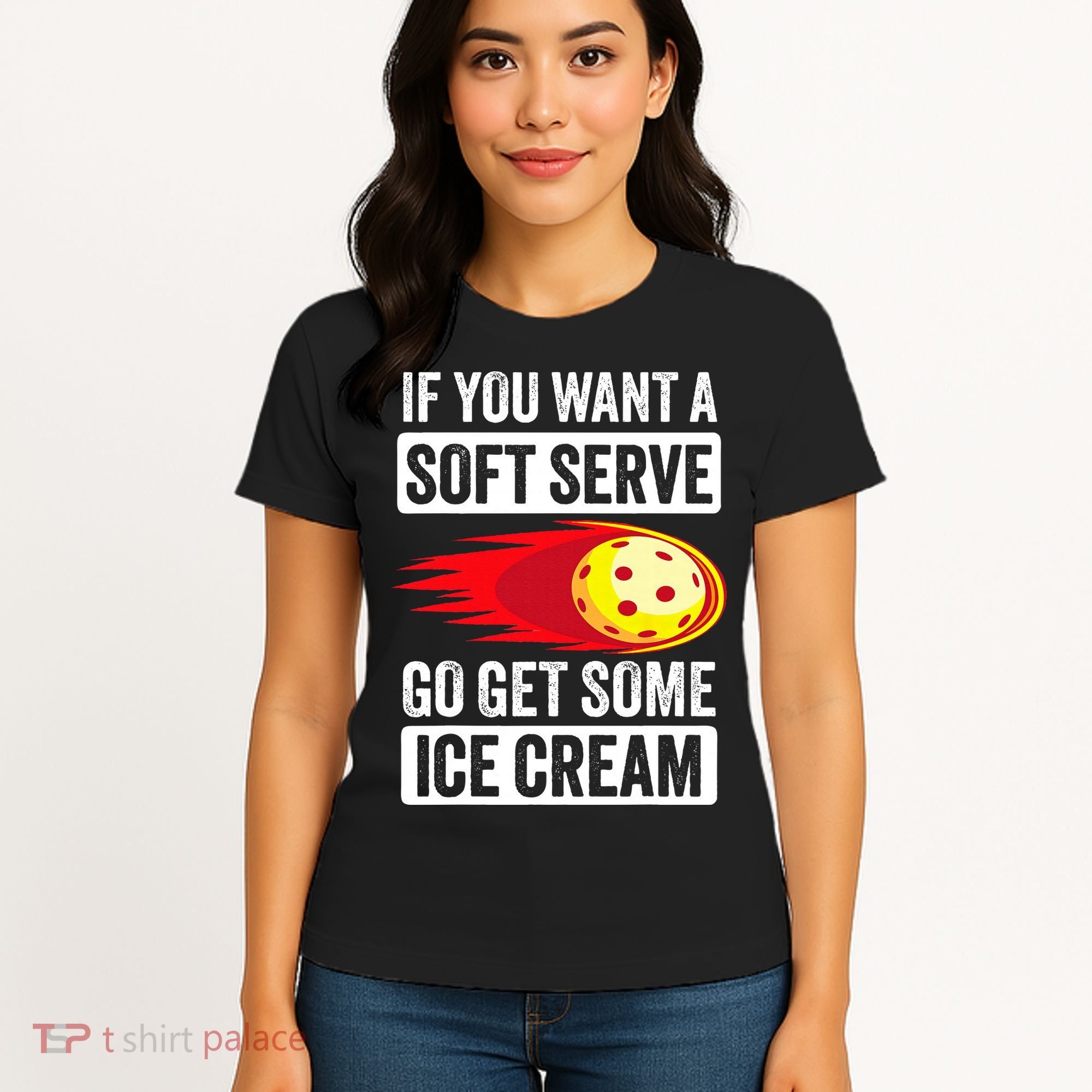 Pickleball Soft Serve Ice Cream Funny Pickleball Women's T-Shirt