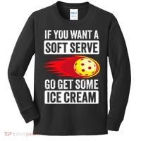 Pickleball Soft Serve Ice Cream Funny Pickleball Kids Long Sleeve Shirt thumb 0