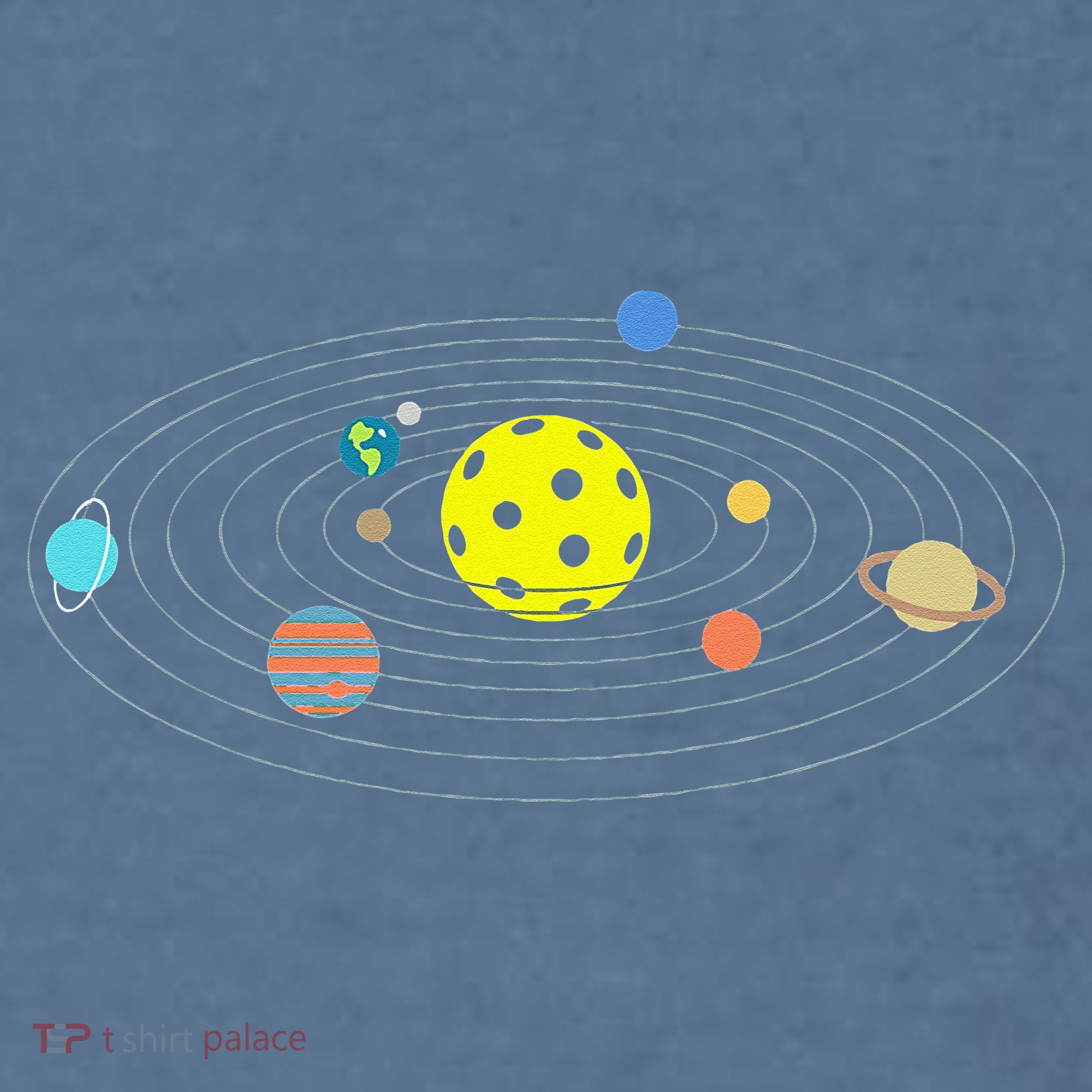 Pickleball Solar System Garment-Dyed Sweatshirt