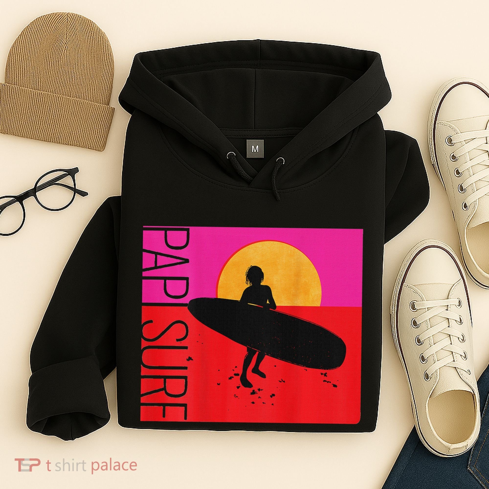 Papi Surf Sunset Surfboard Hoodie