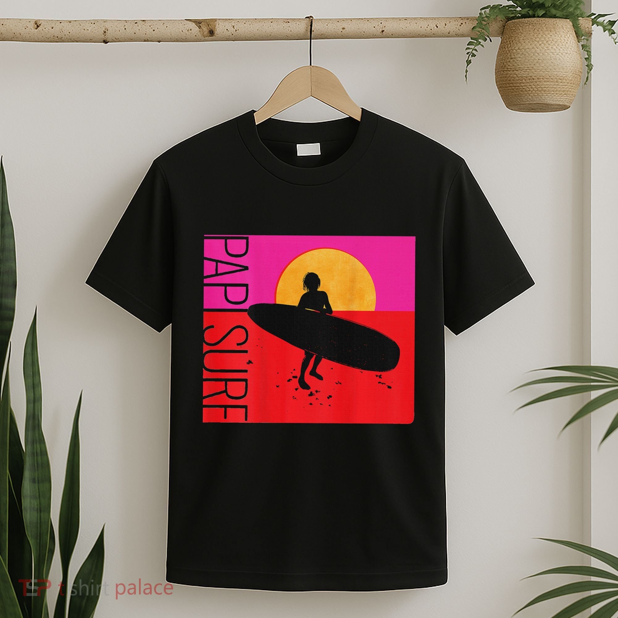 Papi Surf Sunset Surfboard T-Shirt