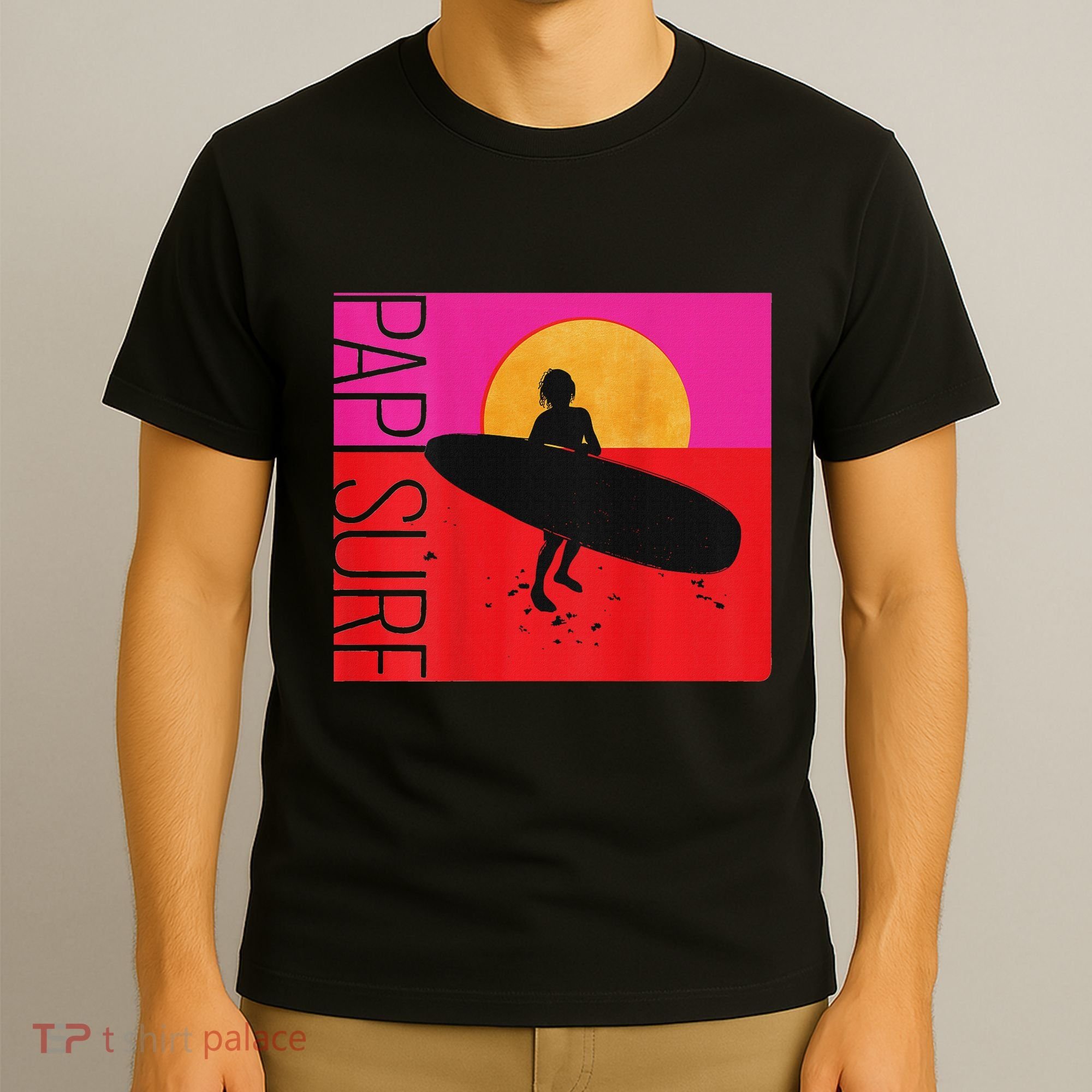 Papi Surf Sunset Surfboard T-Shirt