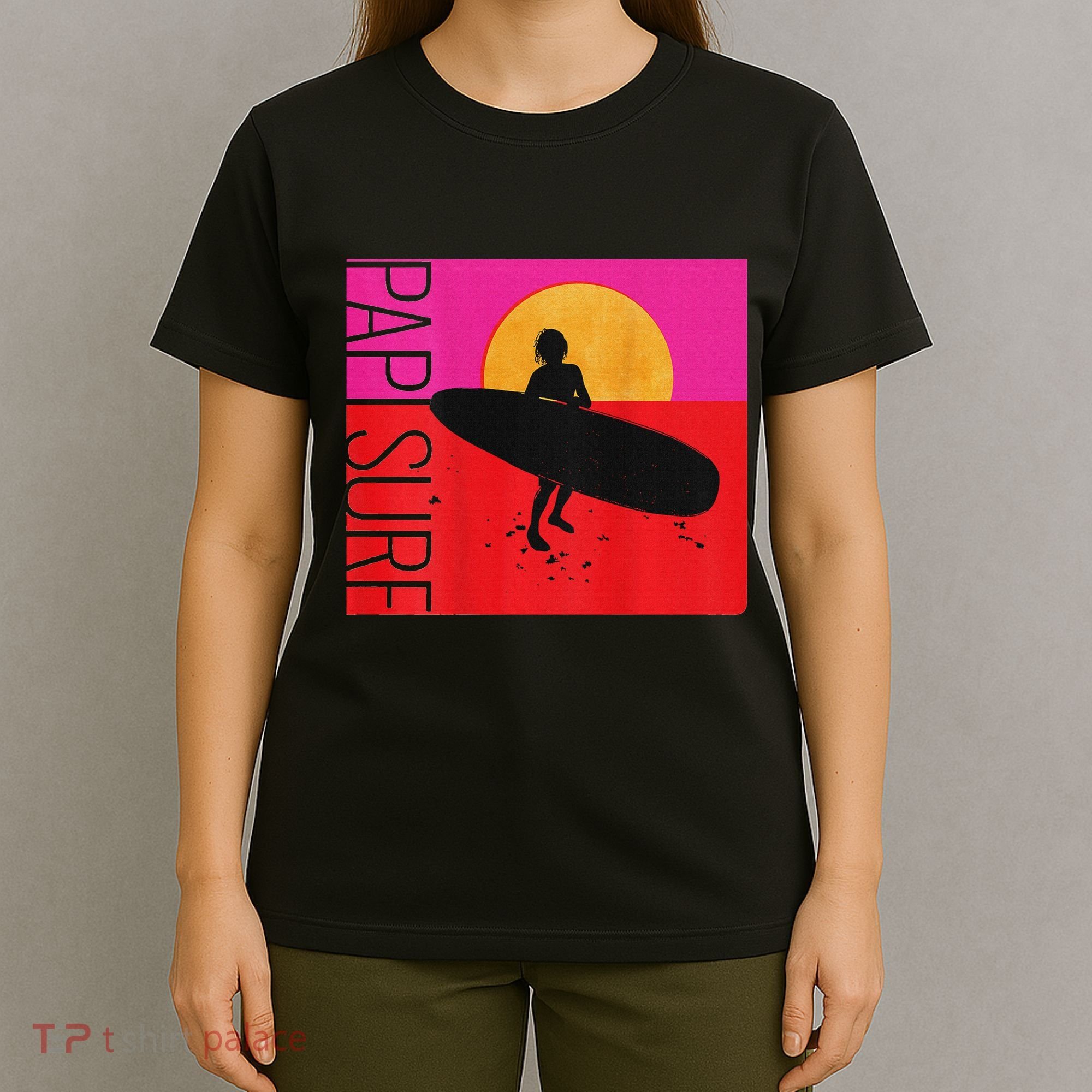 Papi Surf Sunset Surfboard T-Shirt
