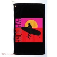 Papi Surf Sunset Surfboard Golf Towel thumb 0