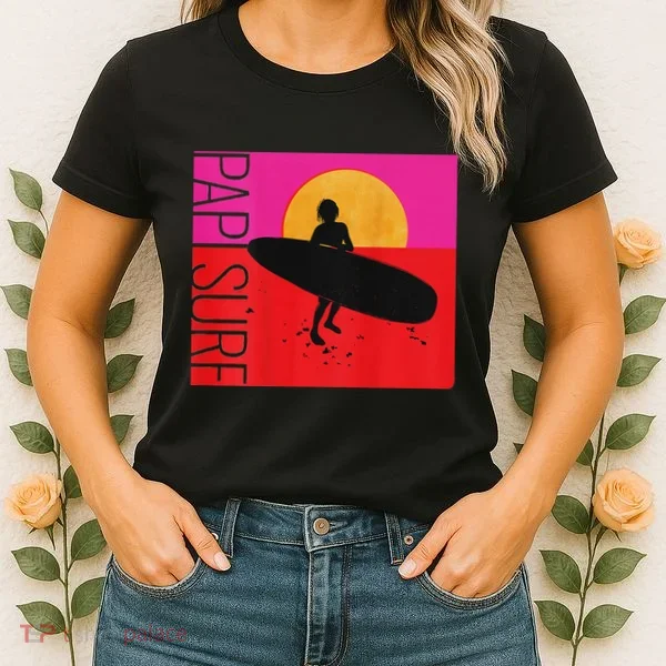 Papi Surf Sunset Surfboard Women's T-Shirt