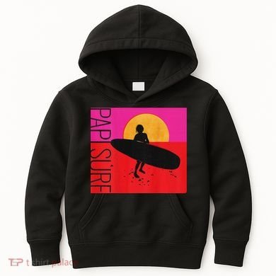 Papi Surf Sunset Surfboard Kids Hoodie
