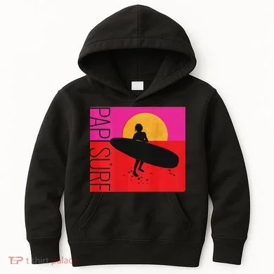 Papi Surf Sunset Surfboard Kids Hoodie