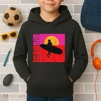 Papi Surf Sunset Surfboard Kids Hoodie thumb 2