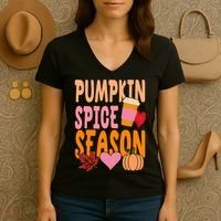 Pumpkin Spice Season Women's V-Neck T-Shirt thumb 3