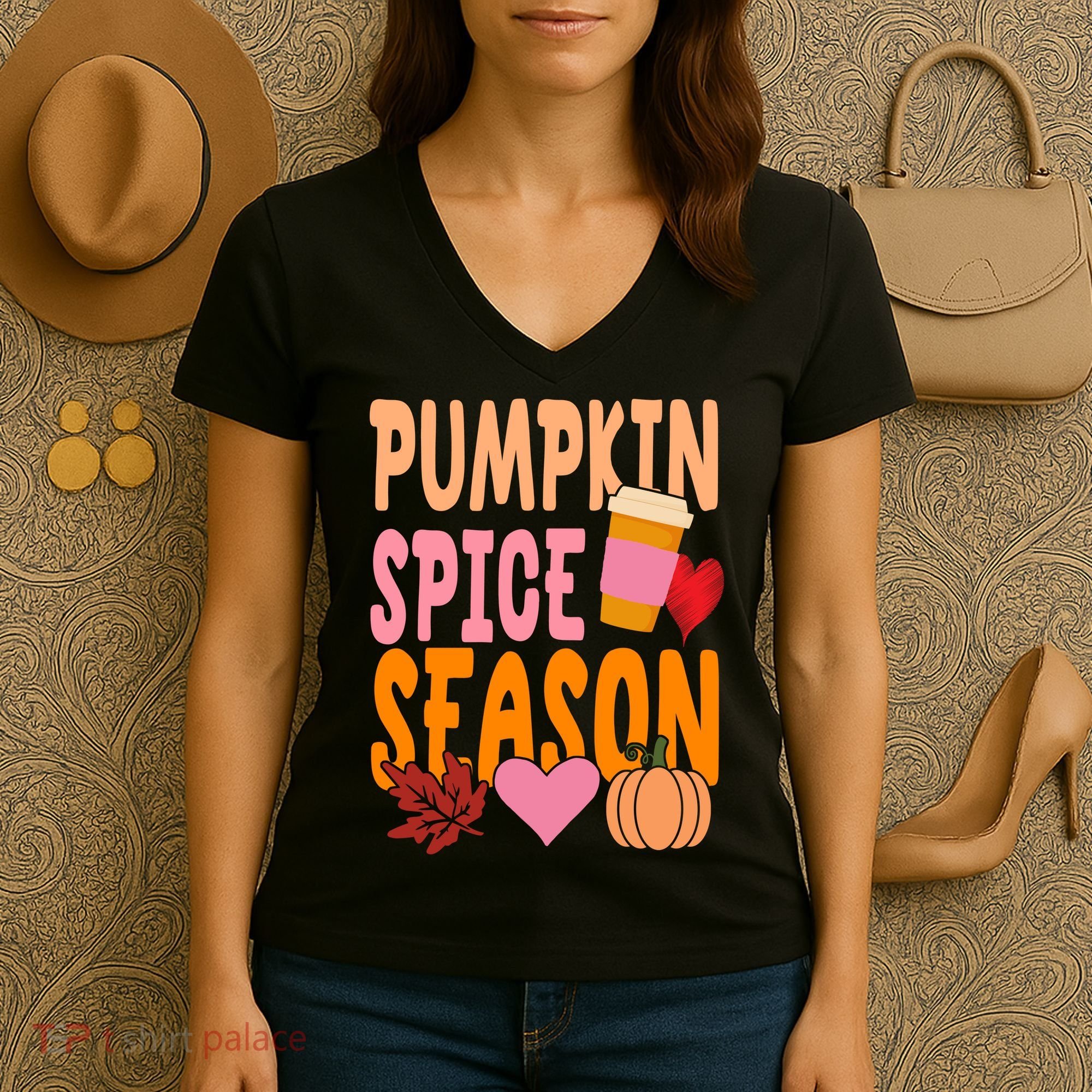 Pumpkin Spice Season Women's V-Neck T-Shirt