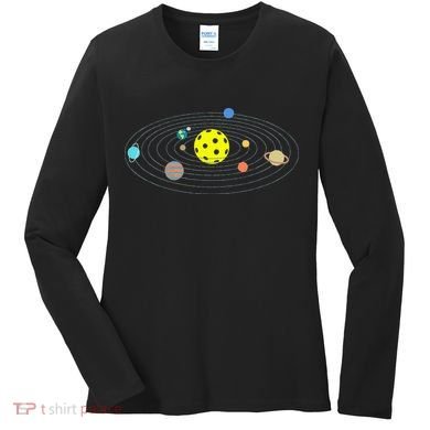 Pickleball Solar System Women's Long Sleeve Shirt