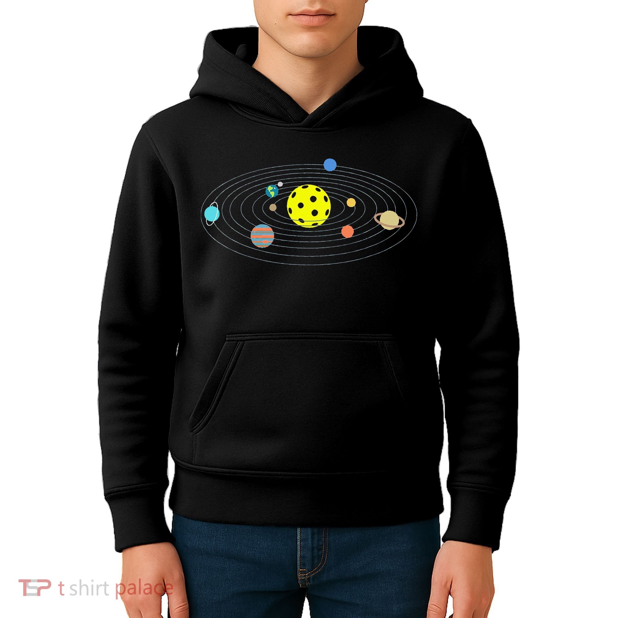 Pickleball Solar System Kids Hoodie
