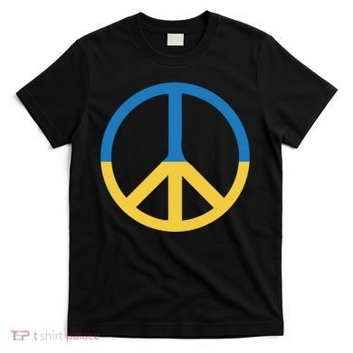 Peace Sign Stand With Ukraine Supporting Ukrainians T-Shirt