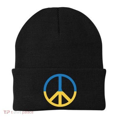 Peace Sign Stand With Ukraine Supporting Ukrainians Beanie