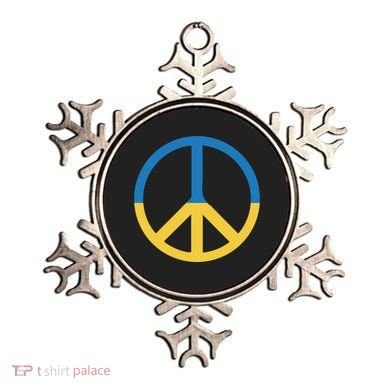 Peace Sign Stand With Ukraine Supporting Ukrainians Ornament