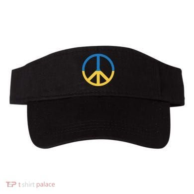 Peace Sign Stand With Ukraine Supporting Ukrainians Visor