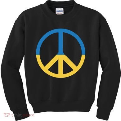 Peace Sign Stand With Ukraine Supporting Ukrainians Kids Sweatshirt