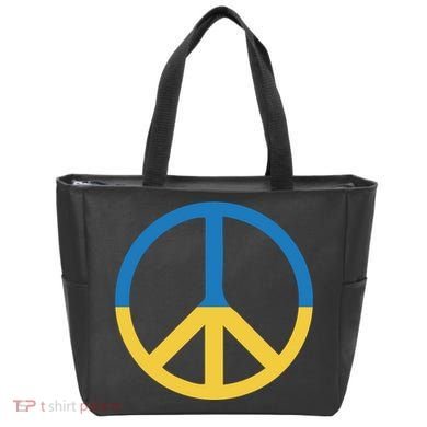 Peace Sign Stand With Ukraine Supporting Ukrainians Tote Bag